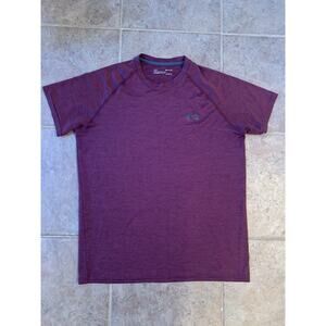 Under Armour S Heather Maroon Heat Gear Loose Fit Athletic T-Shirt Short Sleeve